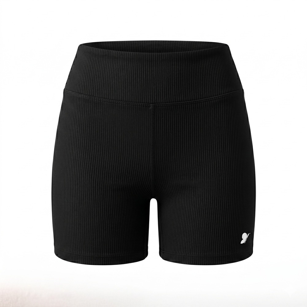 Fundamental Coast Ribbed Biker Shorts Black XL High Waisted MSRP $68‎